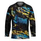 Personalized Gold Coast Titans Hockey Jersey Graffiti Grunge Abstract Urban Street Style Design