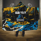 Personalized Gold Coast Titans Hooded Blanket Graffiti Grunge Abstract Urban Street Style Design