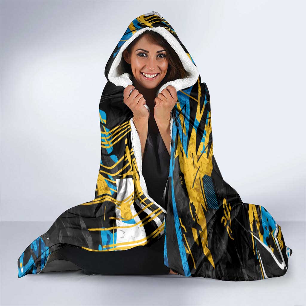Personalized Gold Coast Titans Hooded Blanket Graffiti Grunge Abstract Urban Street Style Design