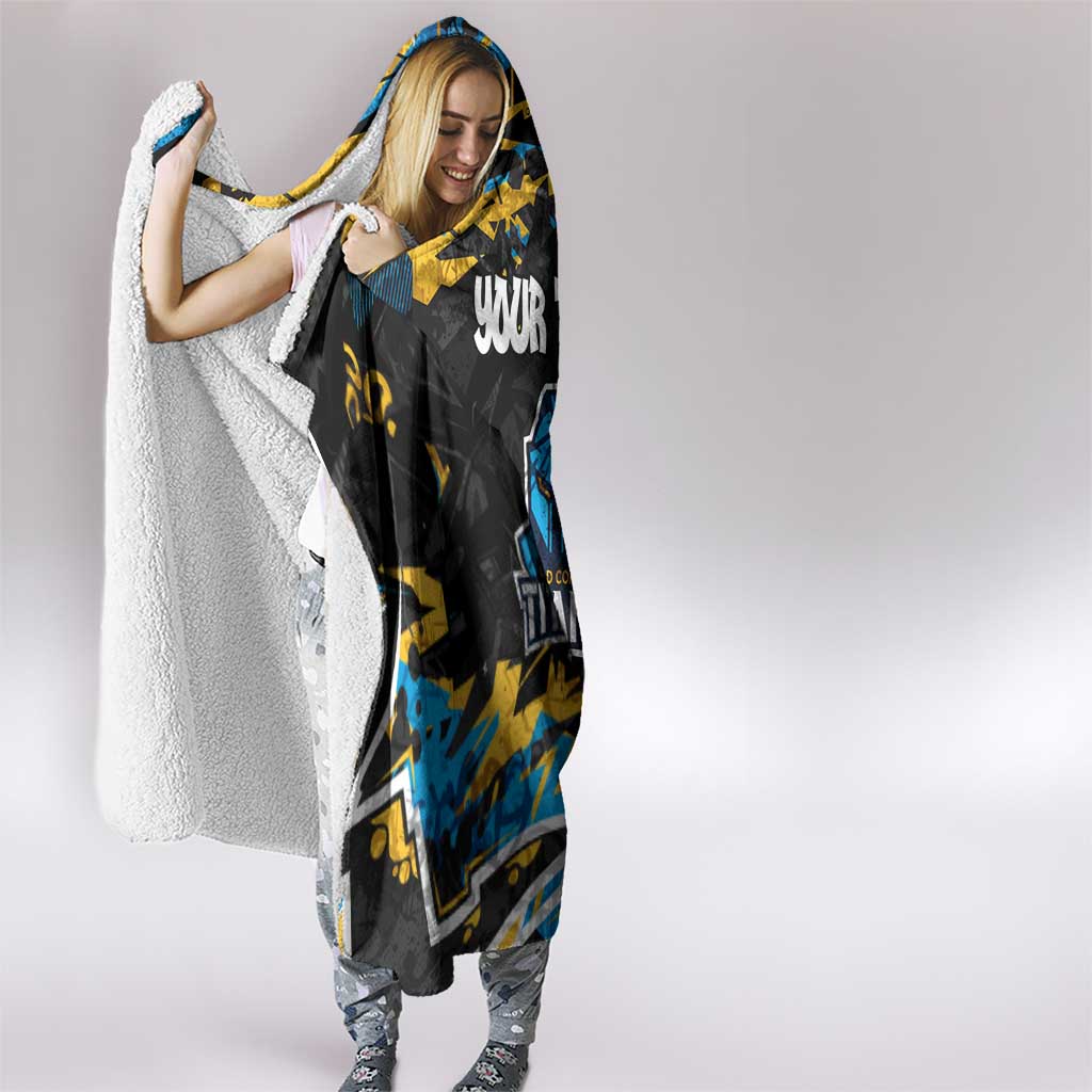 Personalized Gold Coast Titans Hooded Blanket Graffiti Grunge Abstract Urban Street Style Design