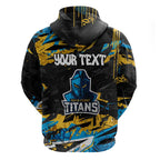 Personalized Gold Coast Titans Hoodie Graffiti Grunge Abstract Urban Street Style Design