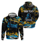 Personalized Gold Coast Titans Hoodie Graffiti Grunge Abstract Urban Street Style Design