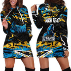 Personalized Gold Coast Titans Hoodie Dress Graffiti Grunge Abstract Urban Street Style Design