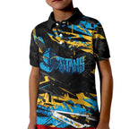 Personalized Gold Coast Titans Kid Polo Shirt Graffiti Grunge Abstract Urban Street Style Design