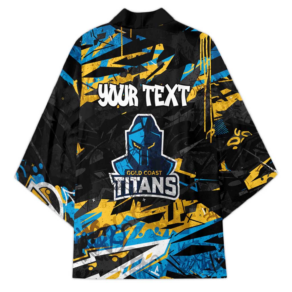 Personalized Gold Coast Titans Kimono Graffiti Grunge Abstract Urban Street Style Design