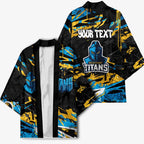 Personalized Gold Coast Titans Kimono Graffiti Grunge Abstract Urban Street Style Design