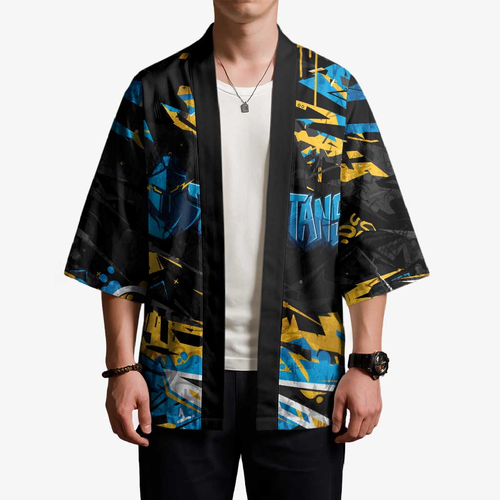 Personalized Gold Coast Titans Kimono Graffiti Grunge Abstract Urban Street Style Design