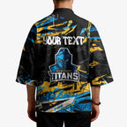 Personalized Gold Coast Titans Kimono Graffiti Grunge Abstract Urban Street Style Design