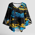 Personalized Gold Coast Titans Kimono Sleeve Blouse Graffiti Grunge Abstract Urban Street Style Design
