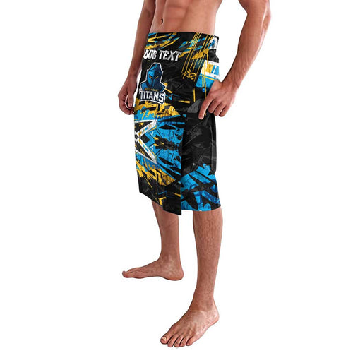 Personalized Gold Coast Titans Lavalava Graffiti Grunge Abstract Urban Street Style Design