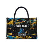Personalized Gold Coast Titans Leather Bag Graffiti Grunge Abstract Urban Street Style Design