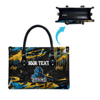 Personalized Gold Coast Titans Leather Bag Graffiti Grunge Abstract Urban Street Style Design