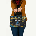 Personalized Gold Coast Titans Leather Bag Graffiti Grunge Abstract Urban Street Style Design