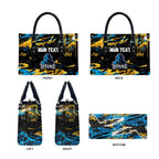 Personalized Gold Coast Titans Leather Bag Graffiti Grunge Abstract Urban Street Style Design