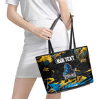 Personalized Gold Coast Titans Leather Tote Bag Graffiti Grunge Abstract Urban Street Style Design