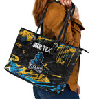 Personalized Gold Coast Titans Leather Tote Bag Graffiti Grunge Abstract Urban Street Style Design