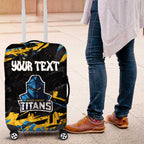 Personalized Gold Coast Titans Luggage Cover Graffiti Grunge Abstract Urban Street Style Design