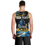 Personalized Gold Coast Titans Men Tank Top Graffiti Grunge Abstract Urban Street Style Design