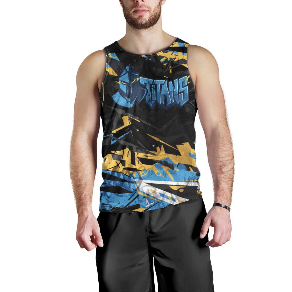 Personalized Gold Coast Titans Men Tank Top Graffiti Grunge Abstract Urban Street Style Design