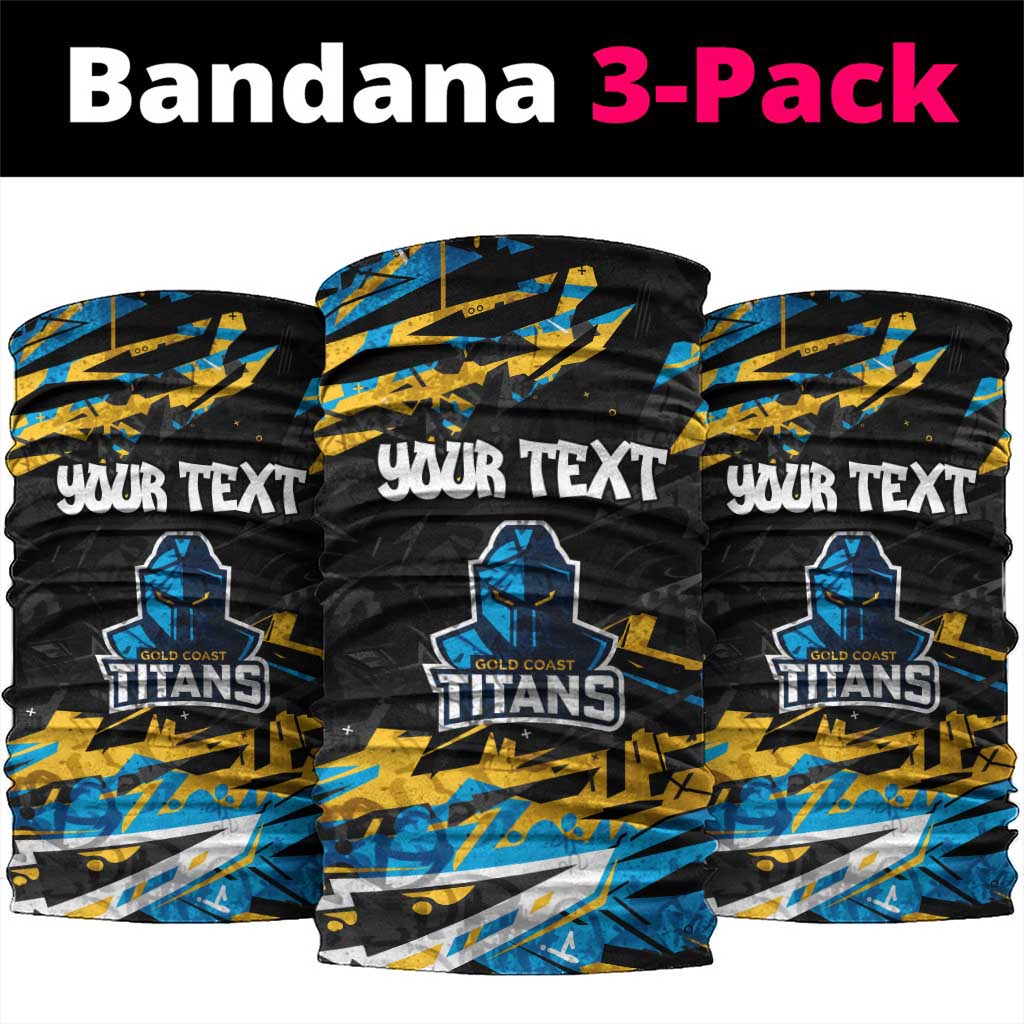 Personalized Gold Coast Titans Neck Gaiter Graffiti Grunge Abstract Urban Street Style Design