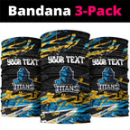 Personalized Gold Coast Titans Neck Gaiter Graffiti Grunge Abstract Urban Street Style Design
