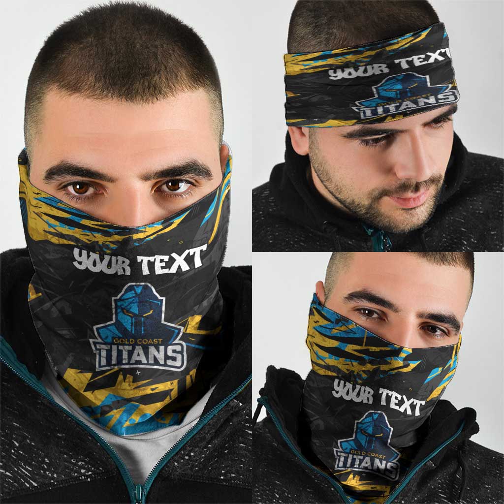 Personalized Gold Coast Titans Neck Gaiter Graffiti Grunge Abstract Urban Street Style Design