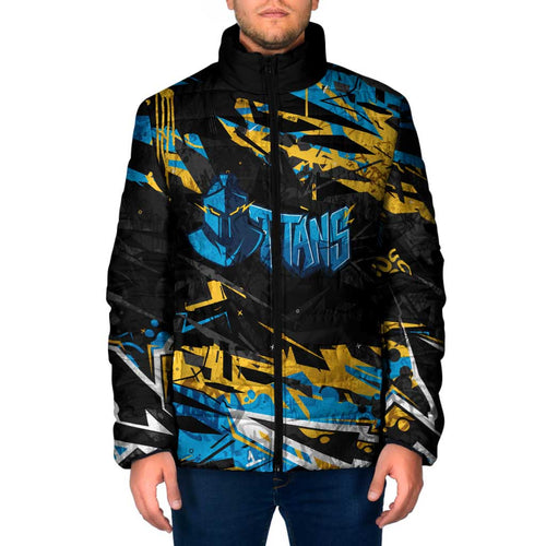 Personalized Gold Coast Titans Padded Jacket Graffiti Grunge Abstract Urban Street Style Design