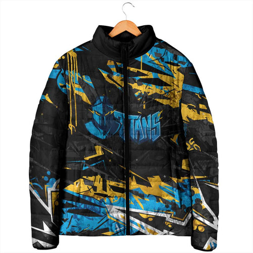 Personalized Gold Coast Titans Padded Jacket Graffiti Grunge Abstract Urban Street Style Design