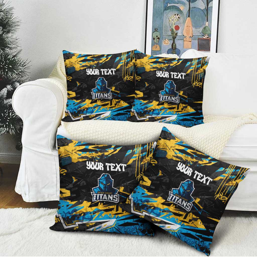 Personalized Gold Coast Titans Pillow Cover Graffiti Grunge Abstract Urban Street Style Design