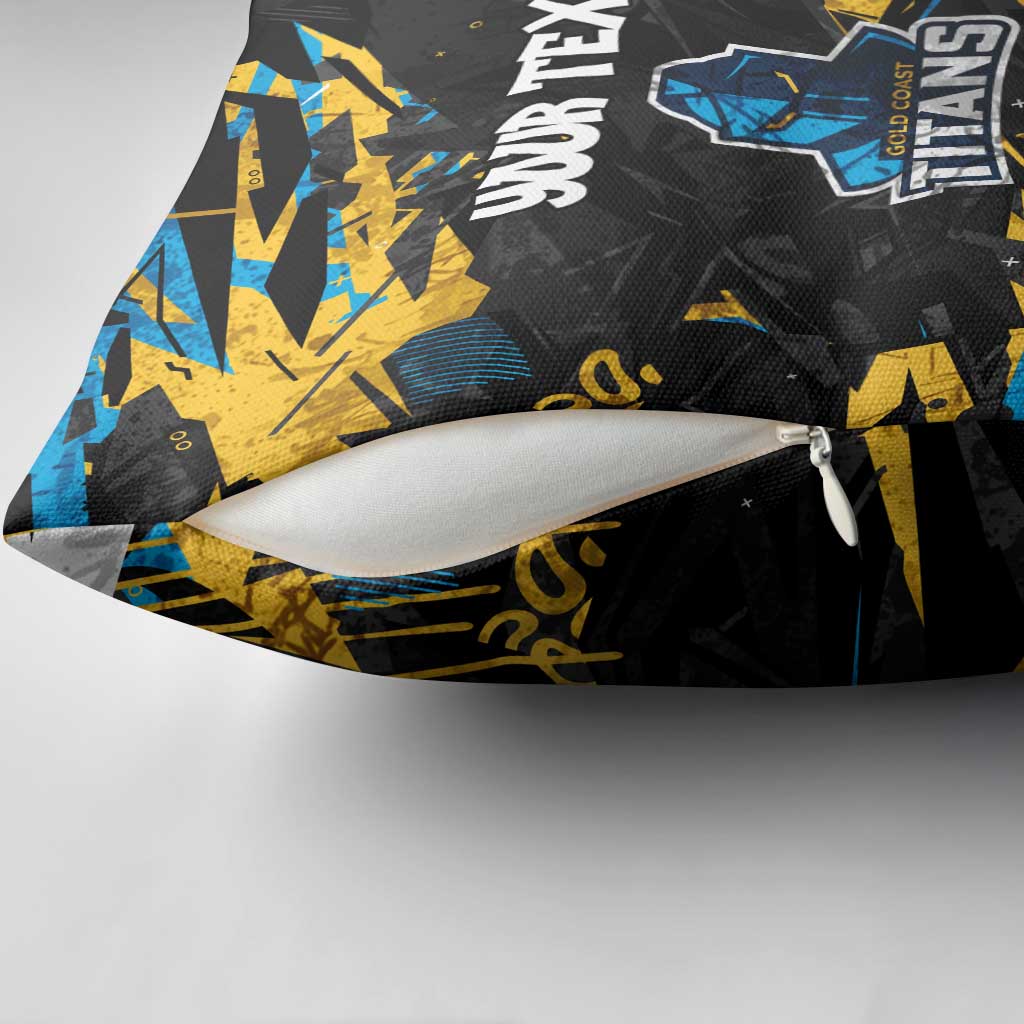 Personalized Gold Coast Titans Pillow Cover Graffiti Grunge Abstract Urban Street Style Design