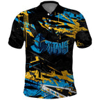 Personalized Gold Coast Titans Polo Shirt Graffiti Grunge Abstract Urban Street Style Design