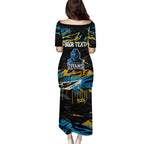 Personalized Gold Coast Titans Puletasi Graffiti Grunge Abstract Urban Street Style Design