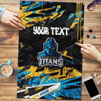 Personalized Gold Coast Titans Puzzle Graffiti Grunge Abstract Urban Street Style Design