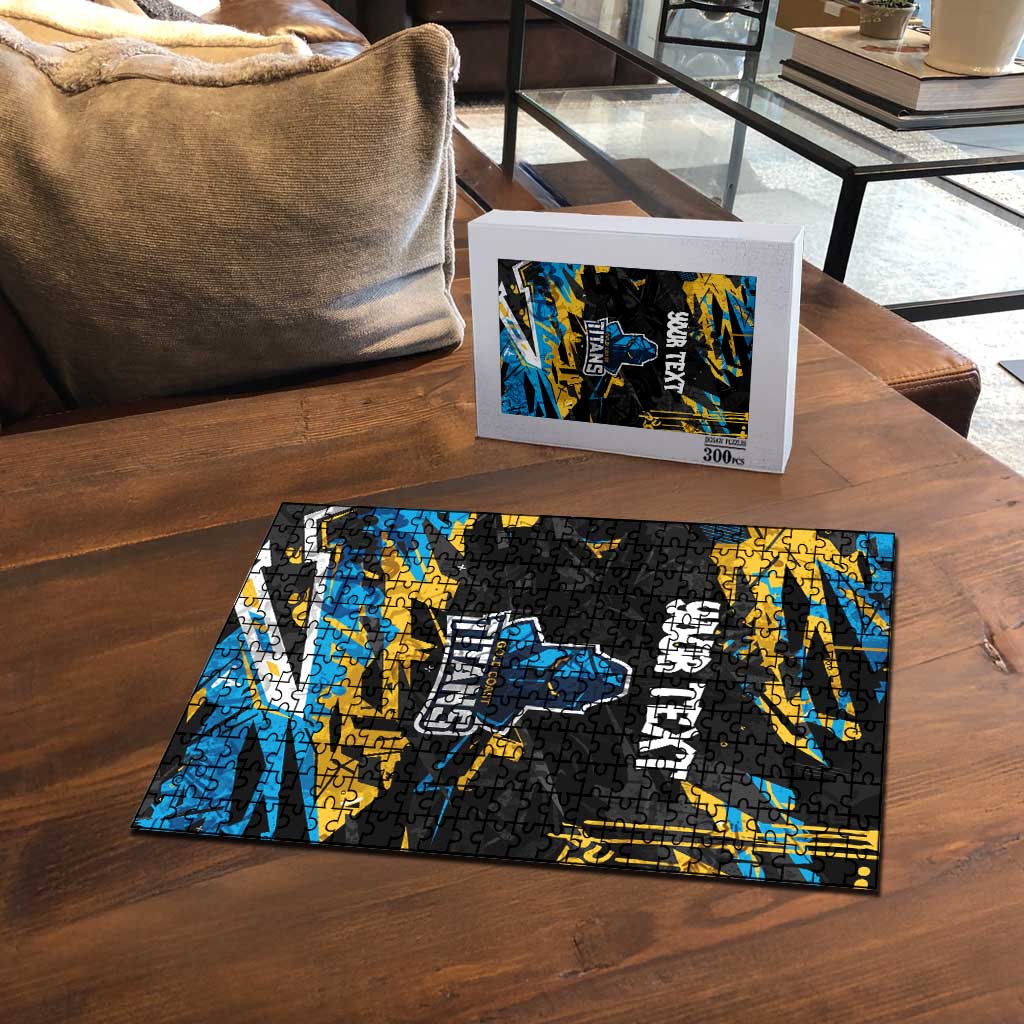 Personalized Gold Coast Titans Puzzle Graffiti Grunge Abstract Urban Street Style Design