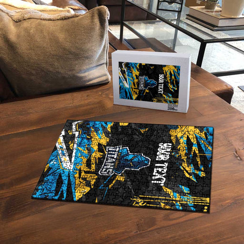 Personalized Gold Coast Titans Puzzle Graffiti Grunge Abstract Urban Street Style Design