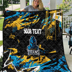 Personalized Gold Coast Titans Quilt Graffiti Grunge Abstract Urban Street Style Design