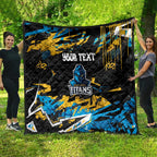 Personalized Gold Coast Titans Quilt Graffiti Grunge Abstract Urban Street Style Design