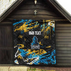 Personalized Gold Coast Titans Quilt Graffiti Grunge Abstract Urban Street Style Design