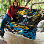 Personalized Gold Coast Titans Quilt Graffiti Grunge Abstract Urban Street Style Design
