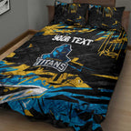 Personalized Gold Coast Titans Quilt Bed Set Graffiti Grunge Abstract Urban Street Style Design