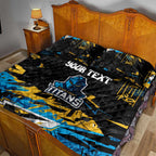 Personalized Gold Coast Titans Quilt Bed Set Graffiti Grunge Abstract Urban Street Style Design
