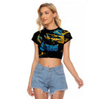 Personalized Gold Coast Titans Raglan Cropped T Shirt Graffiti Grunge Abstract Urban Street Style Design