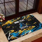 Personalized Gold Coast Titans Rubber Doormat Graffiti Grunge Abstract Urban Street Style Design