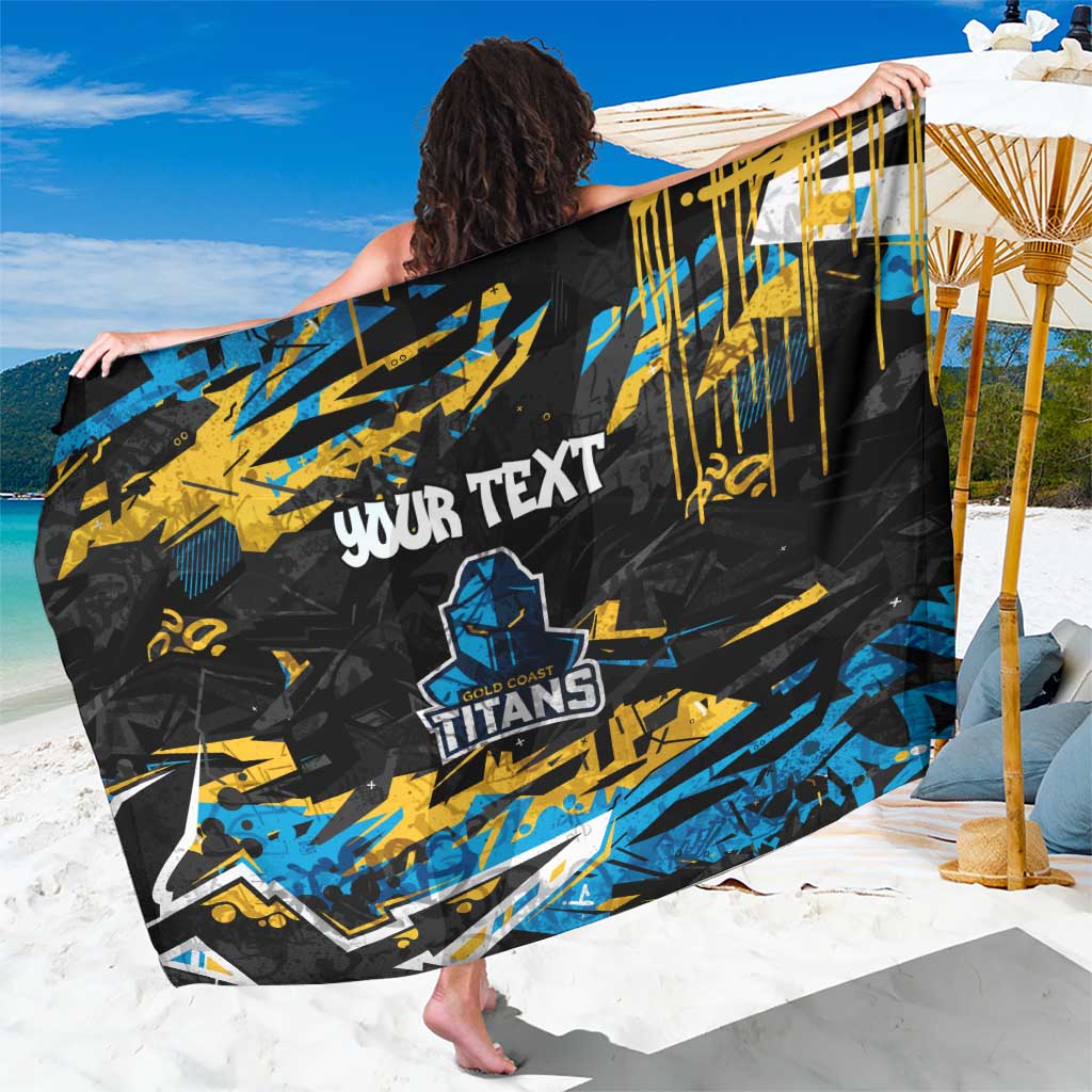 Personalized Gold Coast Titans Sarong Graffiti Grunge Abstract Urban Street Style Design