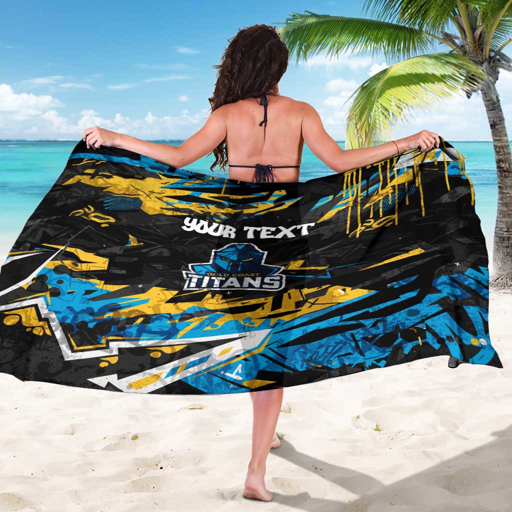 Personalized Gold Coast Titans Sarong Graffiti Grunge Abstract Urban Street Style Design