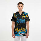Personalized Gold Coast Titans Scrub Top Graffiti Grunge Abstract Urban Street Style Design