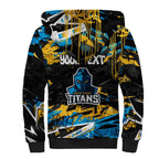 Personalized Gold Coast Titans Sherpa Hoodie Graffiti Grunge Abstract Urban Street Style Design
