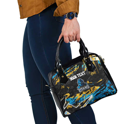 Personalized Gold Coast Titans Shoulder Handbag Graffiti Grunge Abstract Urban Street Style Design