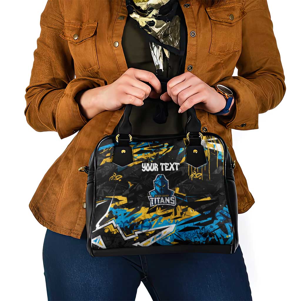 Personalized Gold Coast Titans Shoulder Handbag Graffiti Grunge Abstract Urban Street Style Design