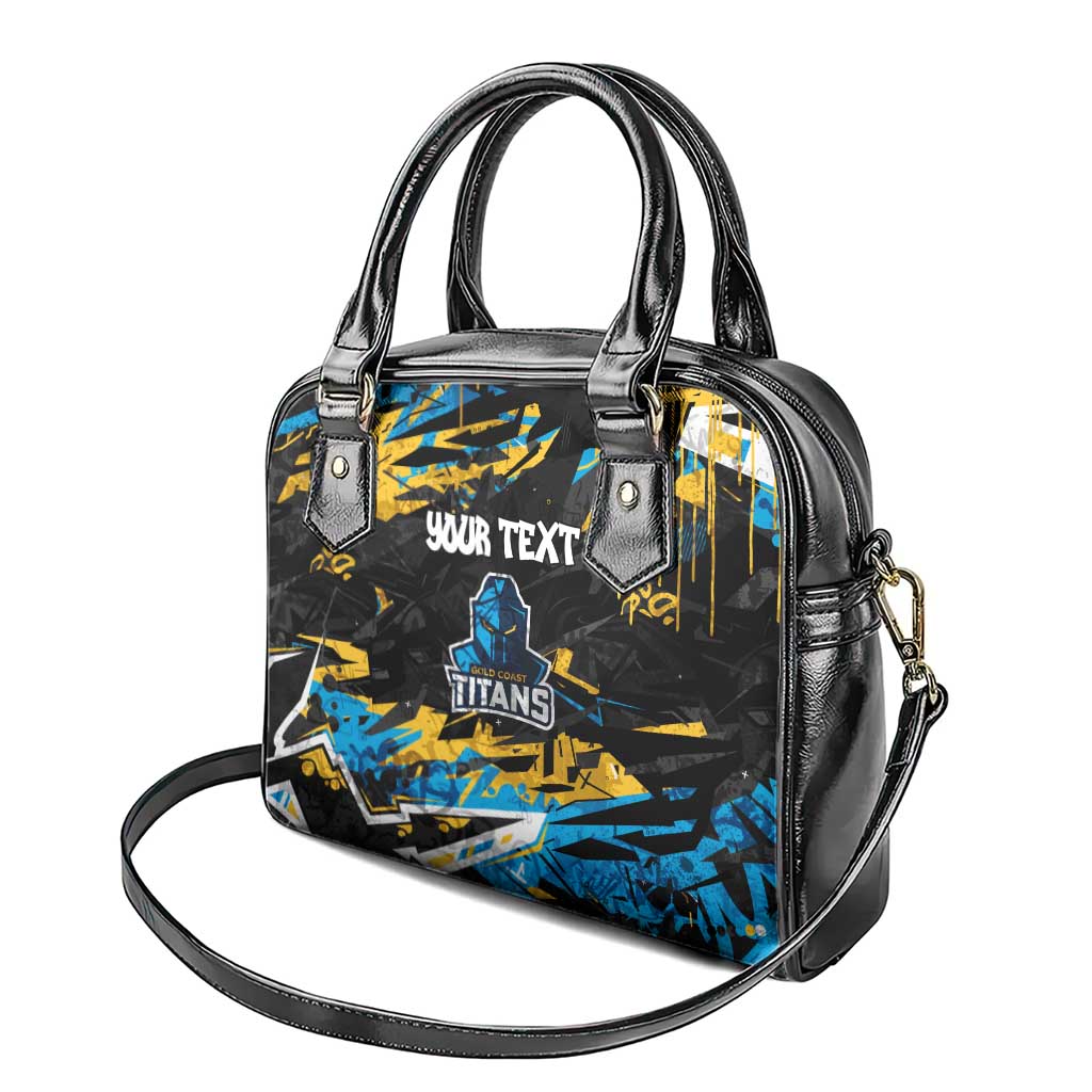 Personalized Gold Coast Titans Shoulder Handbag Graffiti Grunge Abstract Urban Street Style Design